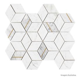 Porcelanato Decorado Acetinado 34,5x36,9cm Branco - Portinari Mc Contos Los Wh Mix Act Retificado