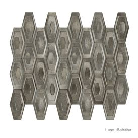 Mosaico de Metal Sax Matte/lux Hexa Gold - 24cmx32cm Bold
