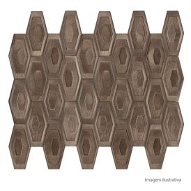 Mosaico Metalico Matte/lux 24x32cm Marrom - Portinari Mc Sax Hexa Bw Bold