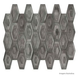 Mosaico Metalico Matte/lux 24x32cm Cinza - Portinari Mc Sax Hexa Gr Bold