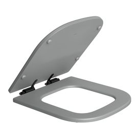 Assento Poliéster Slow Close com Microban para Bacias Quadra / Polo / Unic Cinza Fosco / Black Noir