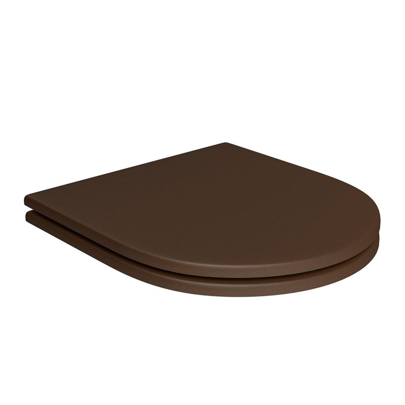 Assento-Deca-em-Poliester-Slow-Close-com-Microban-para-Bacias-Carrara-Duna-Level-Lk-Nuova-Marrom-Fosco-e-Cromado---Deca---AP.237.22---Fundo-Branco-Produto-Principal-SKU-posicionada-na-diagonal-direita-ou-redondo-e-produto-fechado