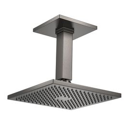 Chuveiro com Tubo de Teto Quadrado Dark Antracite