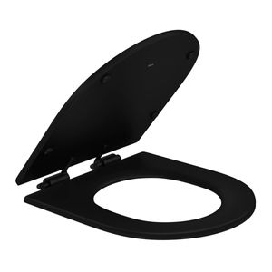 Assento Poliéster Slow Close com Microban para Bacias Carrara / Duna / Lk / Level / Nuova Ébano Fosco / Black Matte