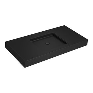 Cuba de Apoio Deca com Mesa Retangular 112cm Retangolo Ébano Fosco