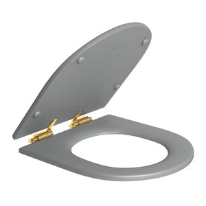 Assento Poliéster Slow Close com Microban para Bacias Carrara / Duna / Lk / Level / Nuova Cinza Fosco / Gold