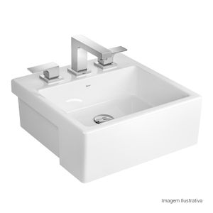 Cuba de Semiencaixe Deca com Mesa Quadrada Branco Fosco