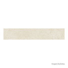 Rodapé Porcelanato Marmorizado Natural 11x60cm Branco - Portinari Rp Maestro Marble Ofw Nat Bold