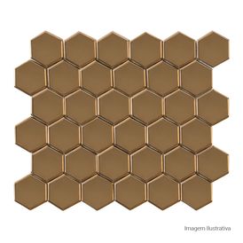 Porcelanato Monocromatico Lux 27x30,8cm Metalizado - Portinari Mc Acordes Ouro Esmaltado Bold