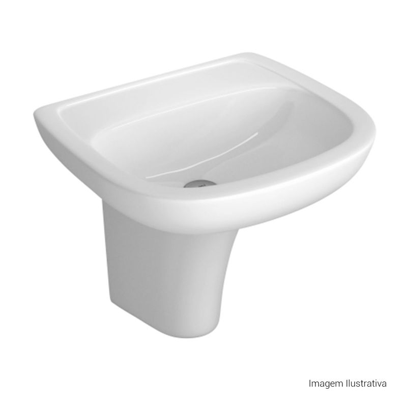Lavatorio-Deca-Vogue-Plus-Branco---Deca---L.51.17---Fundo-Branco-Produto-com-item-complementar-posicionada-na-diagonal-direita-e-fechado-ou-produto-redondo