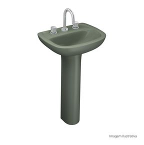 Lavatorio-Deca-Aspen-Verde---Deca---L.510.60---Fundo-Branco-Produto-com-item-complementar-posicionada-na-diagonal-direita-e-fechado-ou-produto-redondo