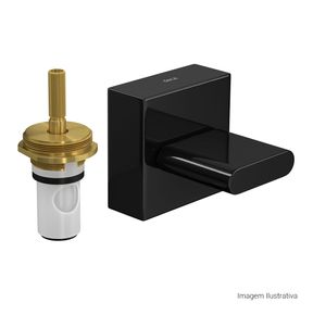 Acabamento-para-Registro-de-Pressao-Deca-1-2--e-3-4--com-Mecanismo-1-2-Volta-Polo-Black-Noir---Deca---4916.BL33.PQ.NO---Fundo-Branco-Produto-com-item-complementar-posicionada-na-diagonal-direita-e-fechado-ou-produto-redondo