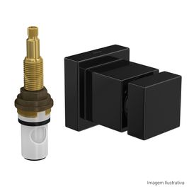 Acabamento para Registro de Pressão 1/2 e 3/4 com Mecanismo 1/2 Volta Cubo Black Noir