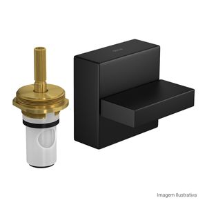 Acabamento para Registro de Pressão Até 1 com Mecanismo 1/2 Volta Dream Black Matte