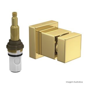 Acabamento para Registro de Pressão 1/2 e 3/4 com Mecanismo 1/2 Volta Cubo Gold