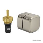 Acabamento-para-Registro-de-Pressao-Deca-1-2--e-3-4--com-Mecanismo-1-2-Volta-Redondo-You-Inox---Deca---4916.INX105.PQ---Fundo-Branco-Produto-com-item-complementar-posicionada-na-diagonal-direita-e-fechado-ou-produto-redondo