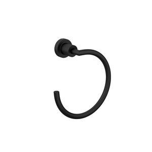 Porta Toalha Argola Slim Black Matte