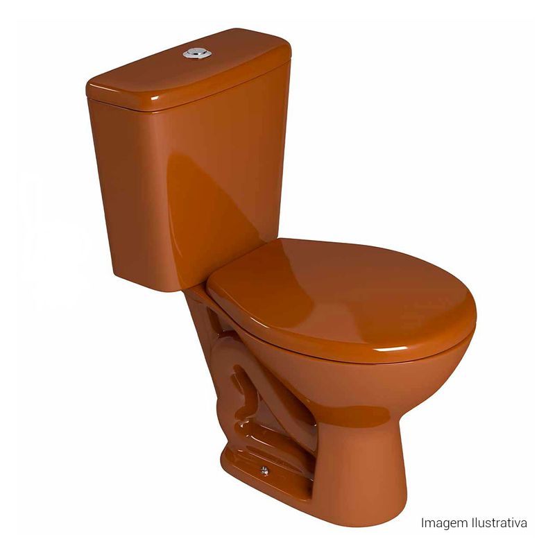 Bacia-para-Caixa-Acoplada-Deca-Izy-Caramelo---Deca---P.111.23---Fundo-Branco-Produto-com-item-complementar-posicionada-na-diagonal-direita-e-fechado-ou-produto-redondo
