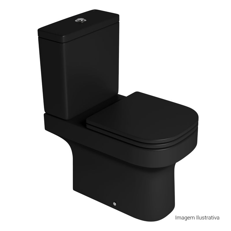 Bacia-para-Caixa-Acoplada-Deca-Piano-Ebano-Fosco---Deca---P.330.94---Fundo-Branco-Produto-com-item-complementar-posicionada-na-diagonal-direita-e-fechado-ou-produto-redondo