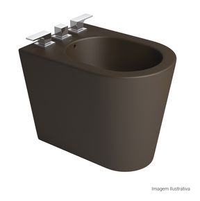 Bide-Deca-3-Furos-Lk-Marrom-Fosco---Deca---B.23.22---Fundo-Branco-Produto-com-item-complementar-posicionada-na-diagonal-direita-e-fechado-ou-produto-redondo