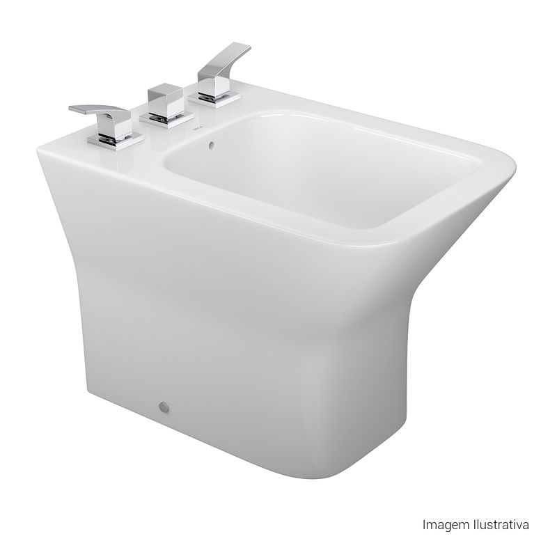 Bide-Deca-3-Furos-Living-Branco---Deca---B.34.17---Fundo-Branco-Produto-com-item-complementar-posicionada-na-diagonal-direita-e-fechado-ou-produto-redondo