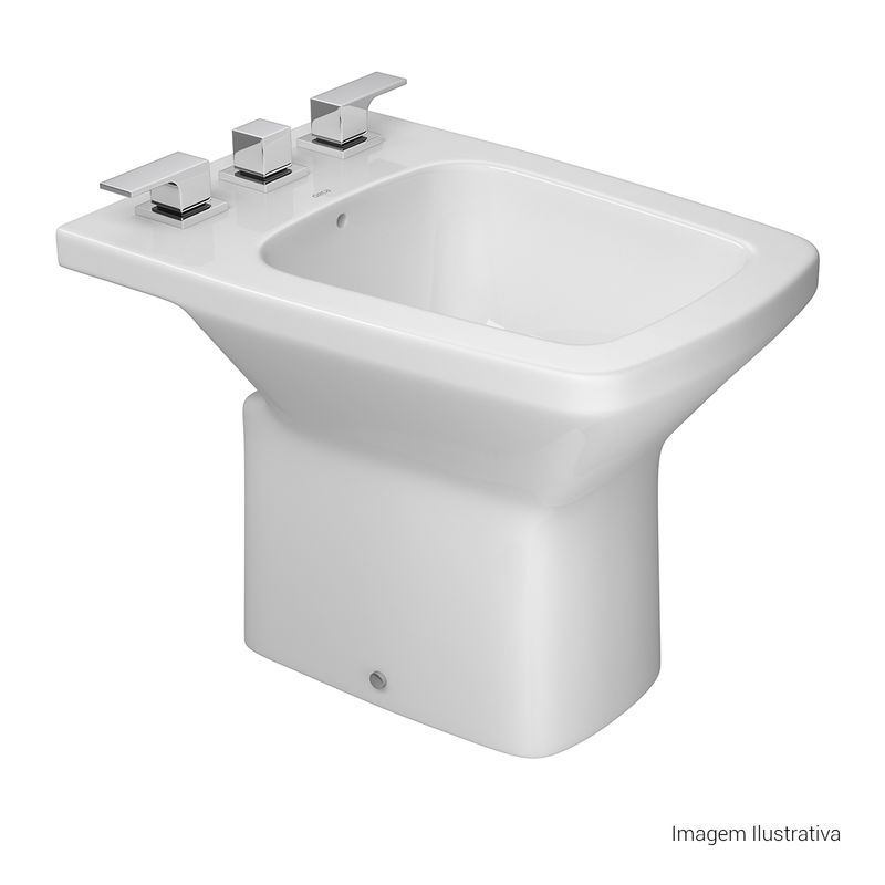 Bide-Deca-3-Furos-Clean-Branco---Deca---B.46.17---Fundo-Branco-Produto-com-item-complementar-posicionada-na-diagonal-direita-e-fechado-ou-produto-redondo