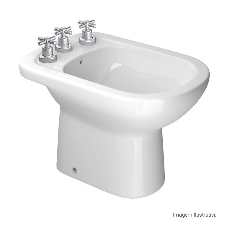 Bide-Deca-3-Furos-Vogue-Plus-Branco---Deca---B.5.17---Fundo-Branco-Produto-com-item-complementar-posicionada-na-diagonal-direita-e-fechado-ou-produto-redondo