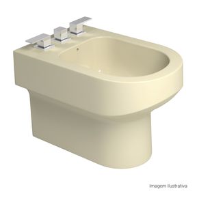 Bide-Deca-3-Furos-Carrara-Creme---Deca---B.60.37---Fundo-Branco-Produto-com-item-complementar-posicionada-na-diagonal-direita-e-fechado-ou-produto-redondo