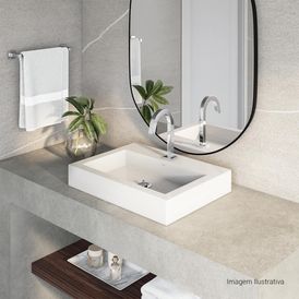 Cuba de Apoio Deca com Mesa Retangular Branco
