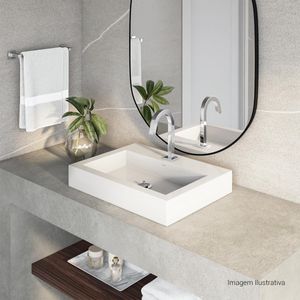 Cuba de Apoio Deca com Mesa Retangular Branco