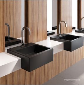 Cuba-de-Semiencaixe-Deca-com-Mesa-Quadrada-Ebano-Fosco---Deca---L.830.94---Ambientada-Com-Zoom-no-produto-pode-conter-2-ou-mais-produtos-diretamente-relacionados-e-acessorios-de-banheiros.