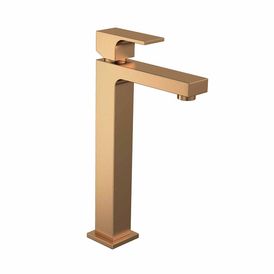 Misturador Monocomando de Mesa Bica Alta para Lavatório Unic Gold Matte