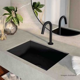 Torneira de Mesa Touchless Bica Baixa para Lavatório Curve Black Matte