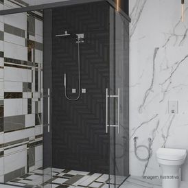 Cerâmica Monocromatico Acetinado 7x24cm Preto - Ceusa Invertido Retificado