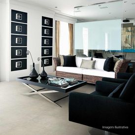 Rodapé Porcelanato Cimentício Acetinado 11x60cm Cinza - Portinari Rp Loft Sgr Retificado