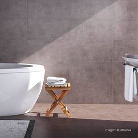 Rodapé Porcelanato Cimentício Acetinado 11x60cm Cinza - Portinari Rp Loft Dgr Bold
