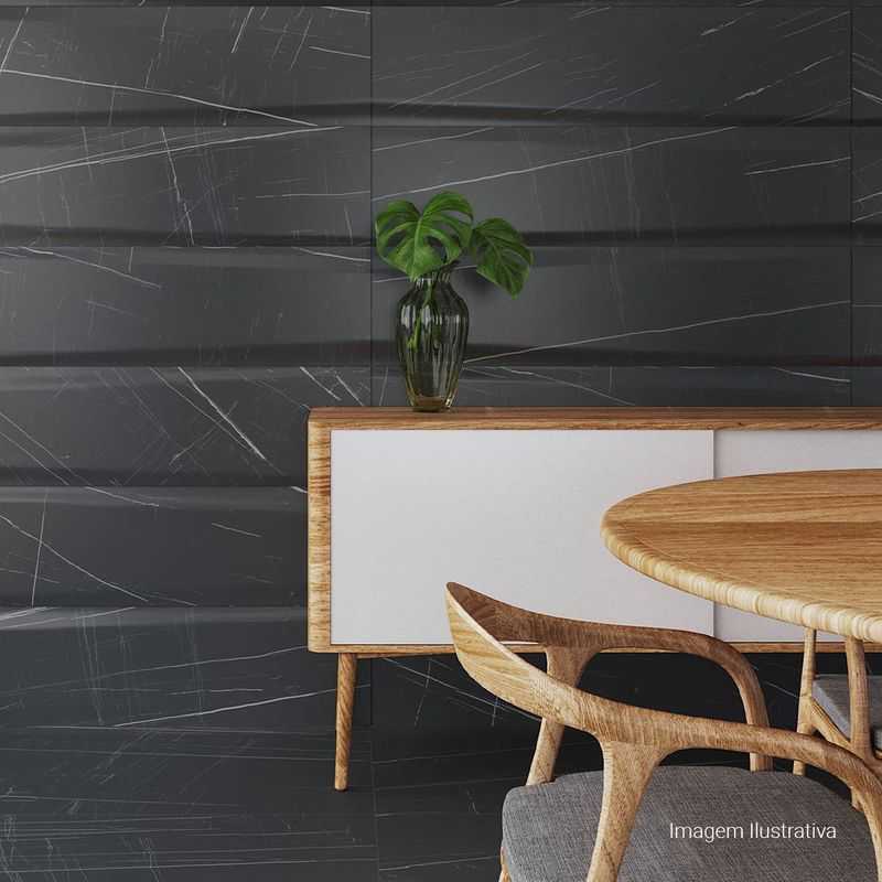 Porcelanato-Lumina-Natural-Decor-Marquina-30x120cm-Ret---Portinari---6060606A---Ambientada-Ampla-