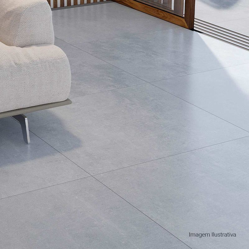 Porcelanato-Luminosita-Natural-Soft-Gray-90x90cm-Ret---Portinari---6060630A---Ambientada-Ampla-