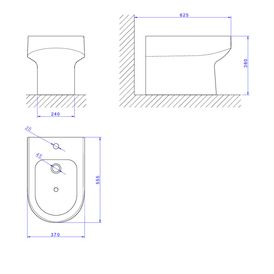 Bidê Deca 1 Furo com Ducha Vertical Carrara Branco