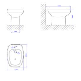 Bidê Deca 1 Furo com Ducha Vertical Monte Carlo Branco