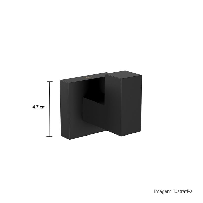 Cabide-Deca-Quadratta-Black-Matte---Deca---2060.BL83.MT---Fundo-Branco-Medida-Foto-com-medidas-Produto-unico-ou-multiplos