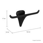 Cabide-Deca-Duplo-Jader-Almeida-Black-Matte---Deca---2062.BL100.MT---Fundo-Branco-Medida-Foto-com-medidas-Produto-unico-ou-multiplos