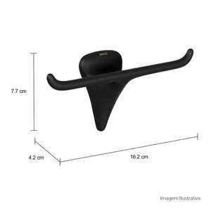 Cabide Deca Duplo Jader Almeida Black Matte