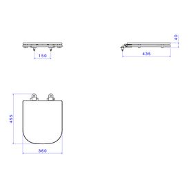 Assento Poliéster Slow Close com Microban para Bacias Quadra / Polo / Unic Cinza Fosco / Black Matte