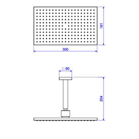 Chuveiro Deca de Teto com Tubo 30cm Unic Cromado