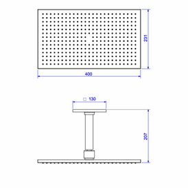 Chuveiro Deca de Teto com Tubo 40cm Unic Cromado