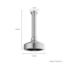Chuveiro Deca de Teto com Tubo e Entrada de Ar Acqua Plus Cromado