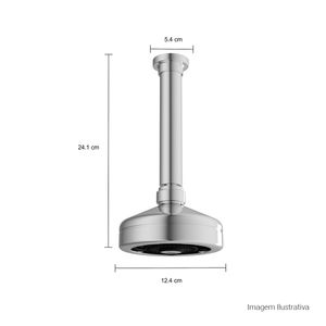 Chuveiro Deca de Teto com Tubo e Entrada de Ar Acqua Plus Cromado
