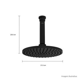 Chuveiro com Tubo de Teto Aquamax Black Matte