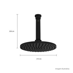 Chuveiro com Tubo de Teto Aquamax Black Matte